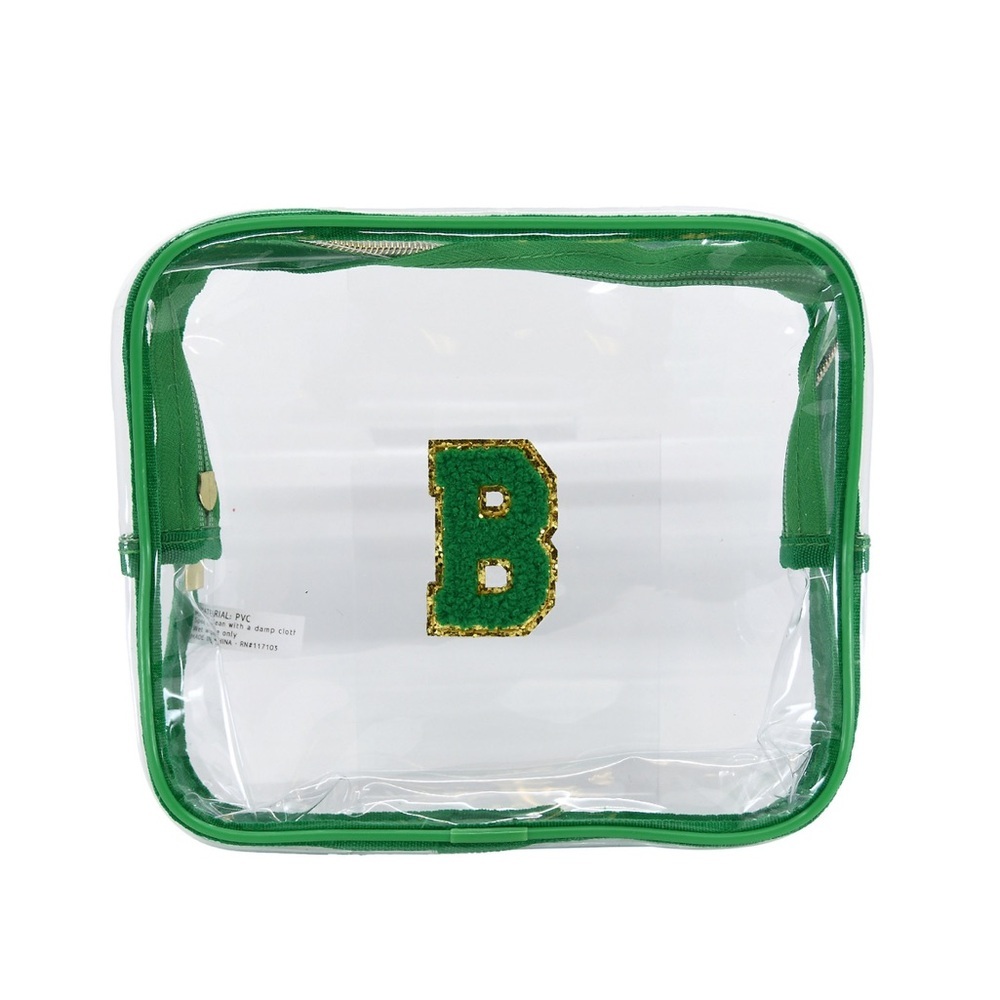 NWT Clear and Green Monogram Bag with Patch